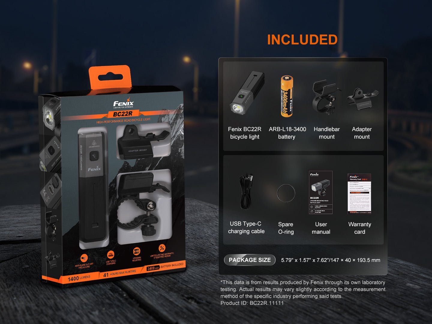 Fenix BC22R High-Performance Road Bike Light - Energize Trek