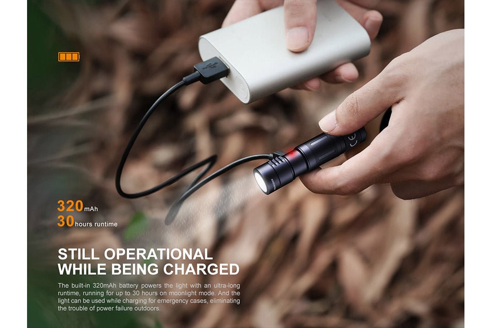 Fenix E05R Mini Keychain LED Flashlight - 400 Lumens - Energize Trek