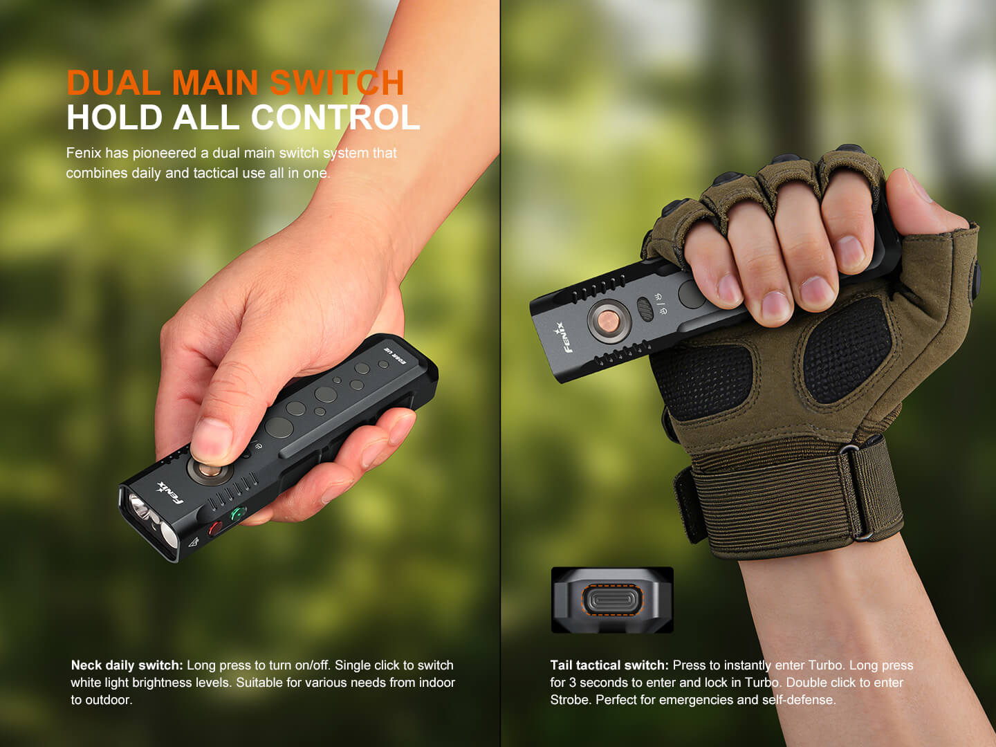 Fenix E08R UE Multi-Light EDC Flashlight With Red Light & Green Laser - Energize Trek