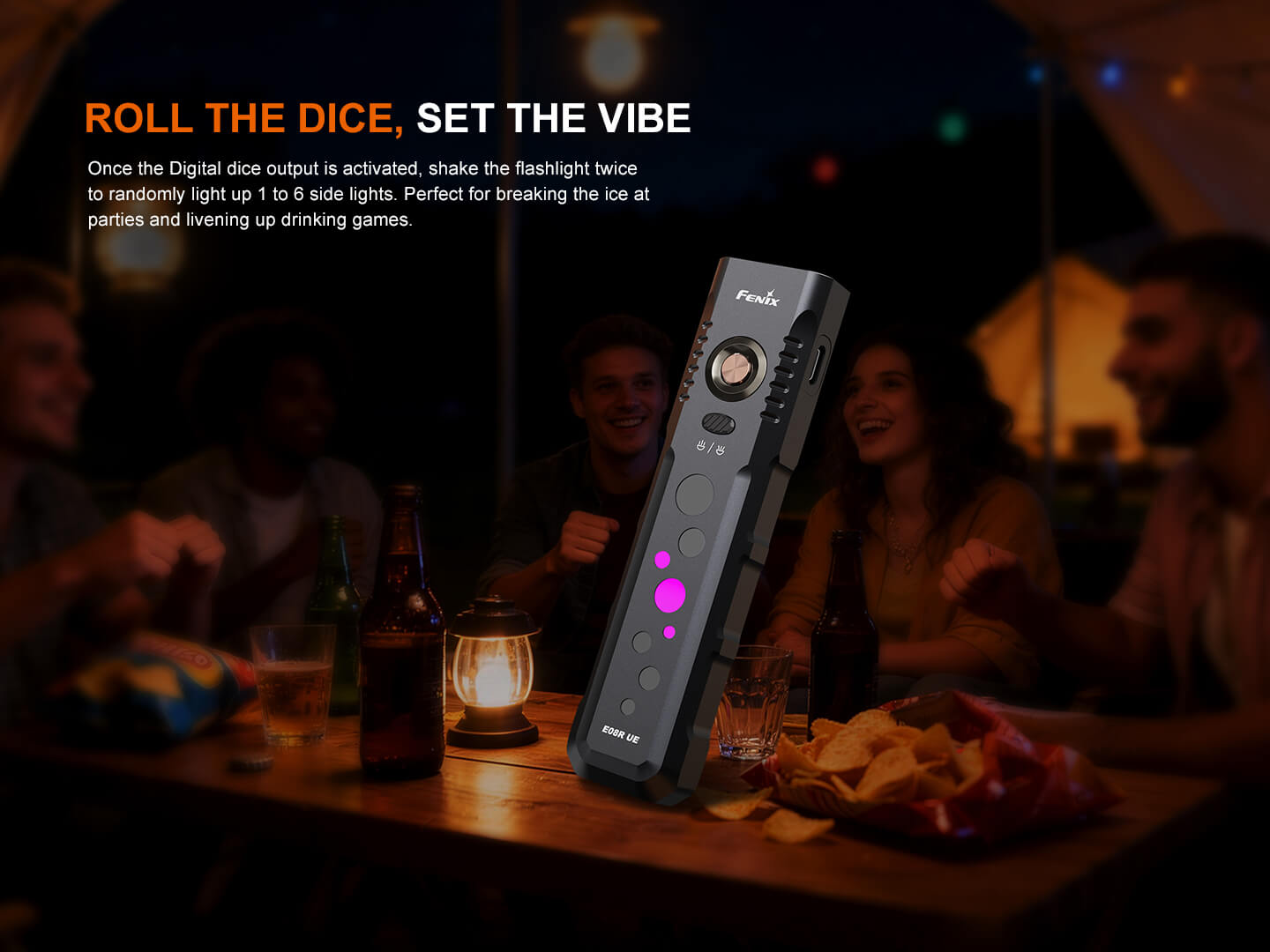 Fenix E08R UE Multi-Light EDC Flashlight With Red Light & Green Laser - Energize Trek