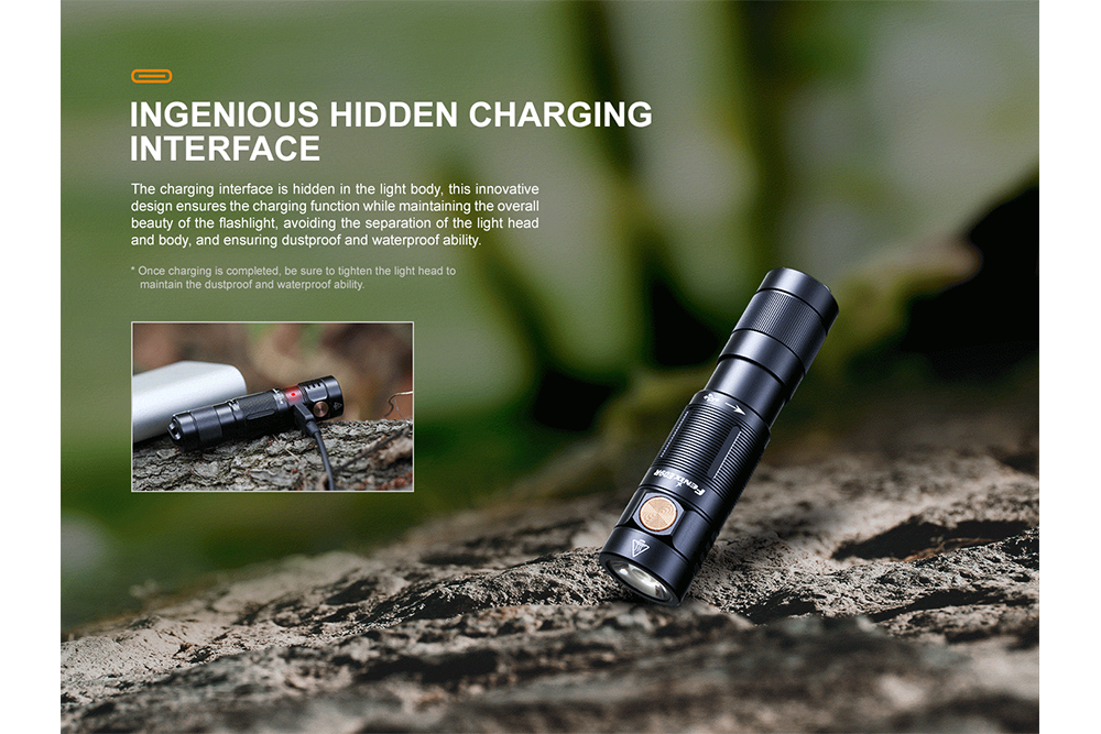 Fenix E09R Rechargeable High-Output Flashlight - 600 Lumens - Energize Trek