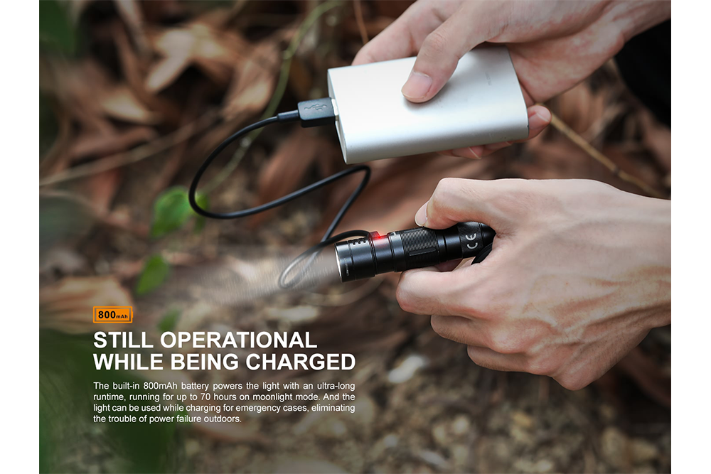 Fenix E09R Rechargeable High-Output Flashlight - 600 Lumens - Energize Trek