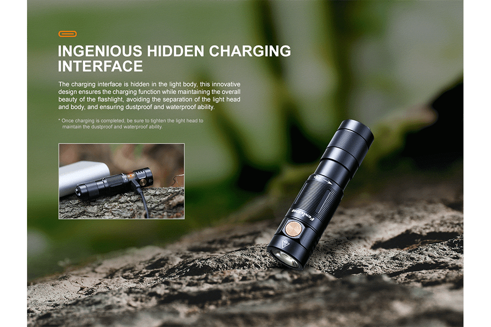 Fenix E09R Rechargeable High-Output Flashlight - 600 Lumens - Energize Trek