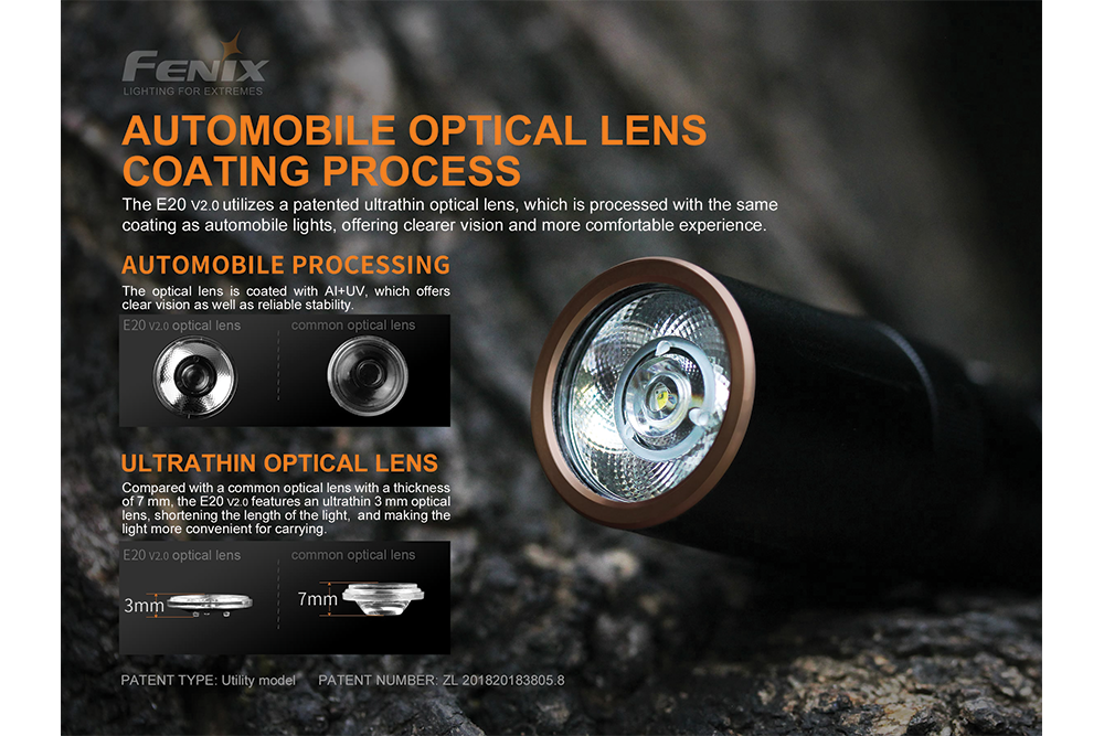 Fenix E20 V2.0 EDC Flashlight - 350 Lumens - Energize Trek