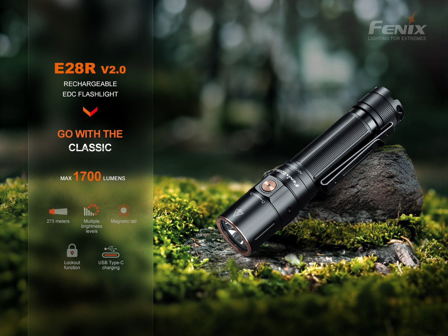 Fenix E28R V2 Rechargeable EDC Flashlight - Energize Trek