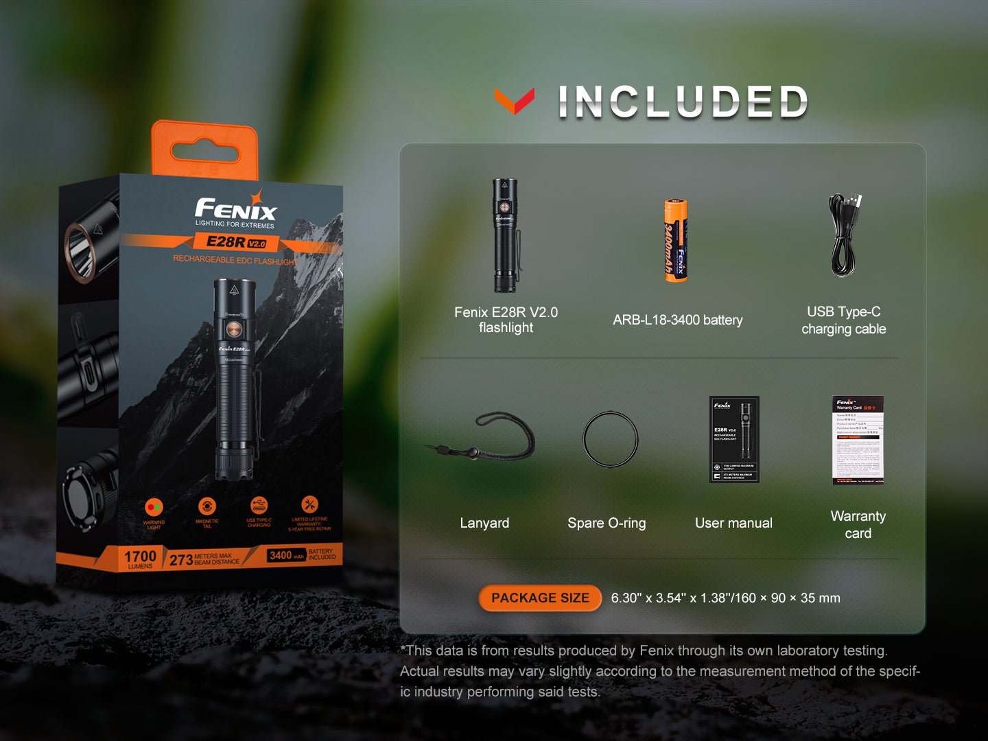 Fenix E28R V2 Rechargeable EDC Flashlight - Energize Trek
