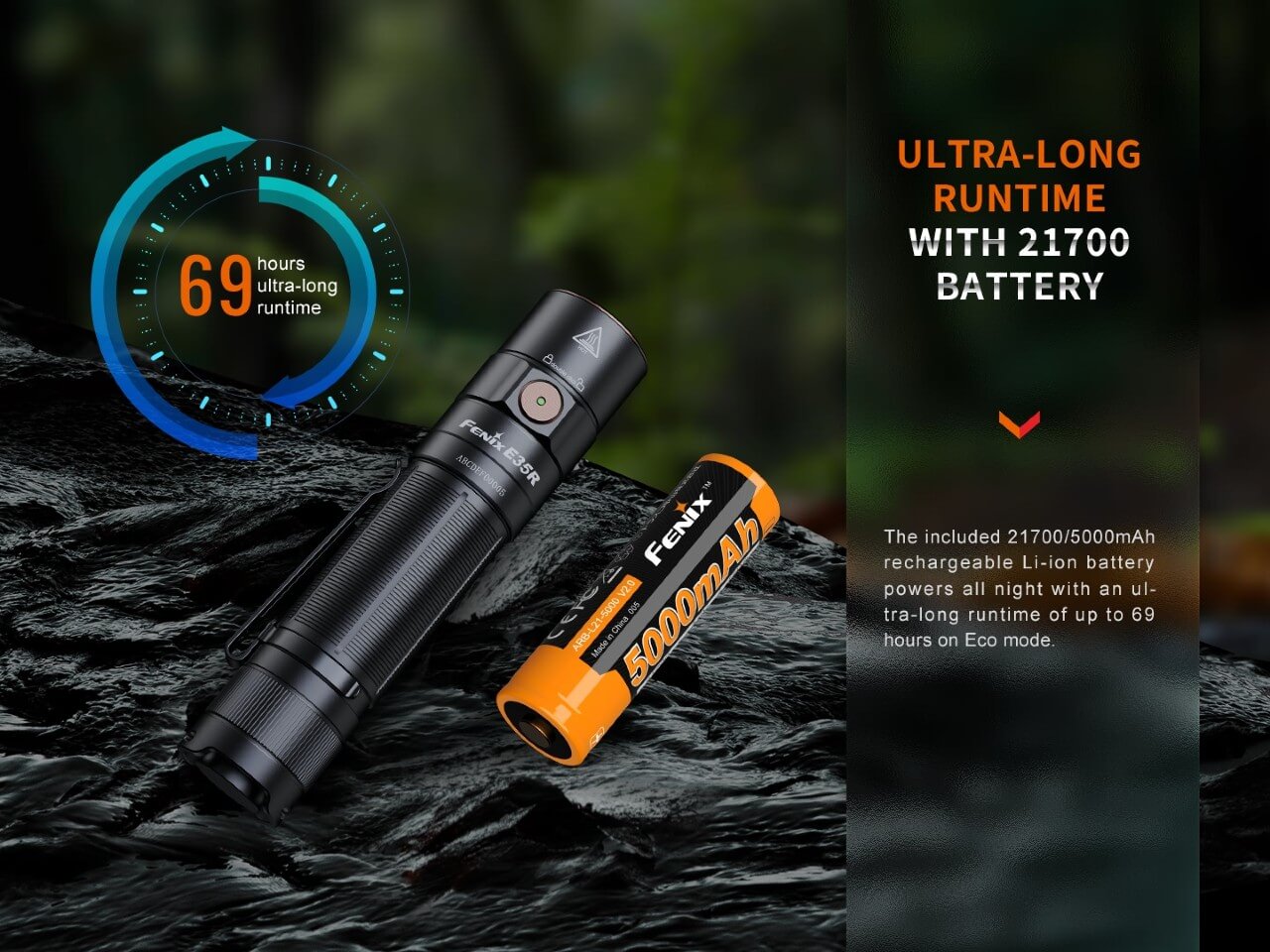 Fenix E35R High-Performance Rechargeable LED Flashlight - Energize Trek