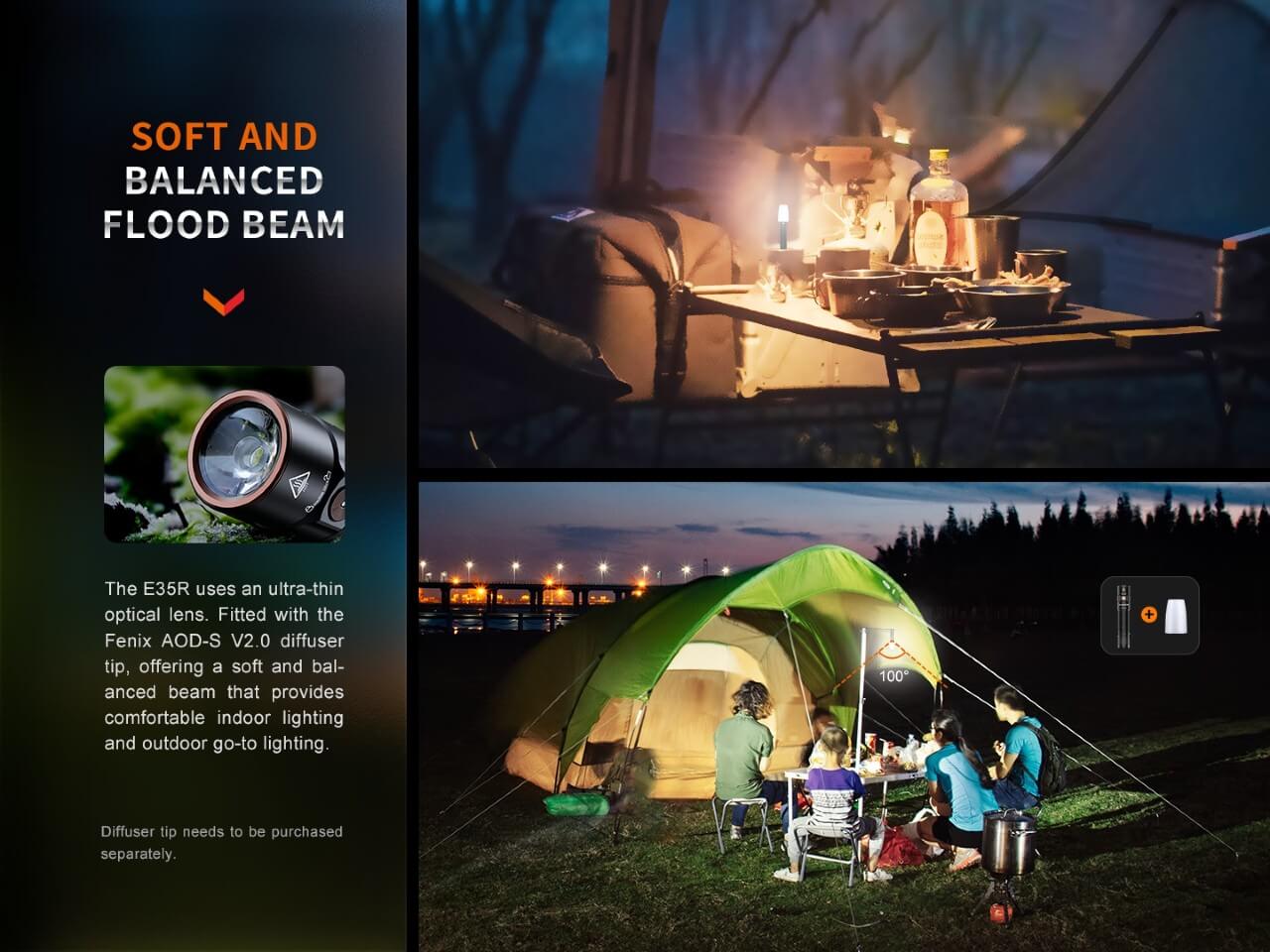Fenix E35R High-Performance Rechargeable LED Flashlight - Energize Trek
