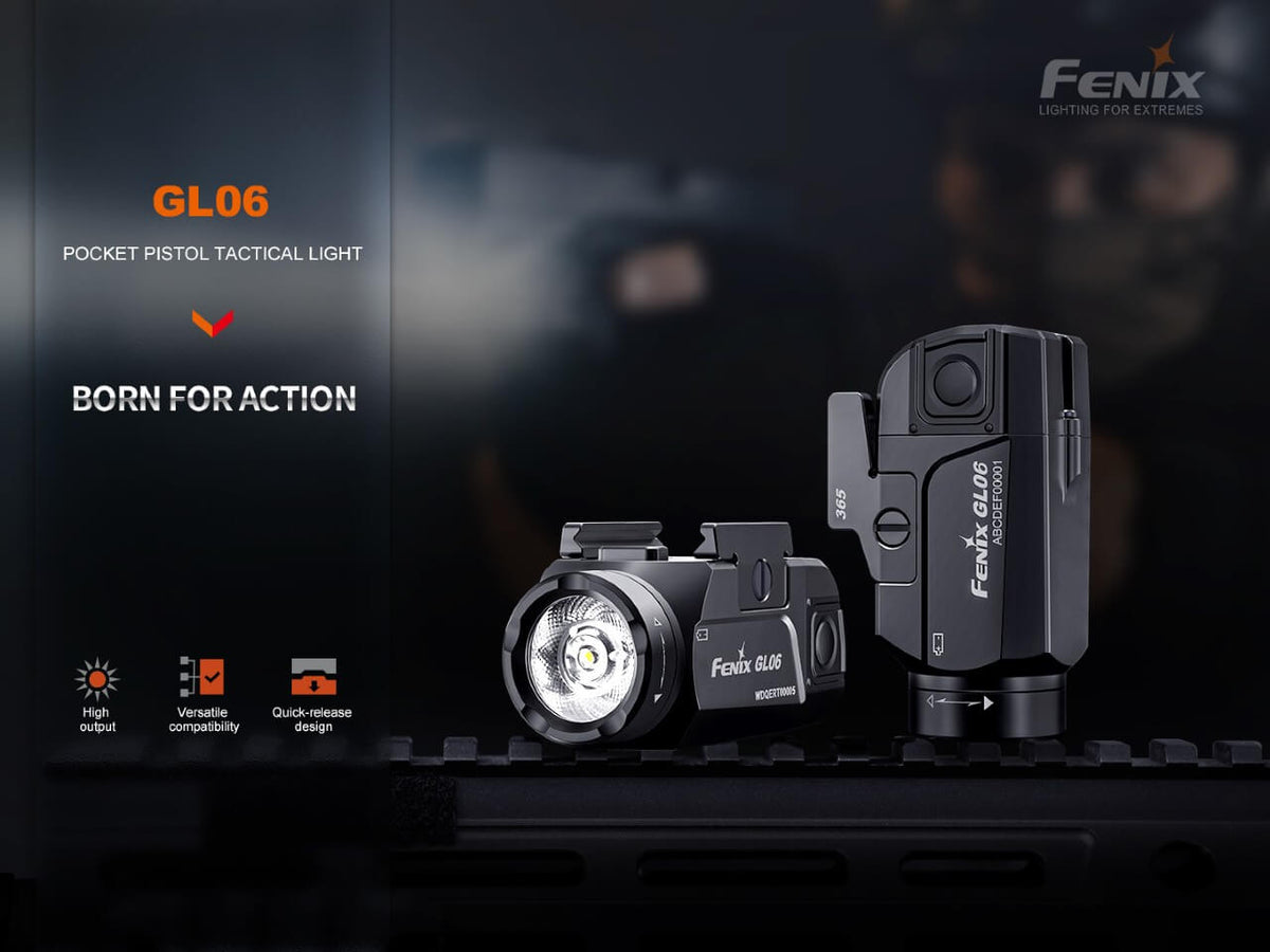 Fenix GL06 Pocket Pistol Tactical LED Light - 600 Lumens - Energize Trek