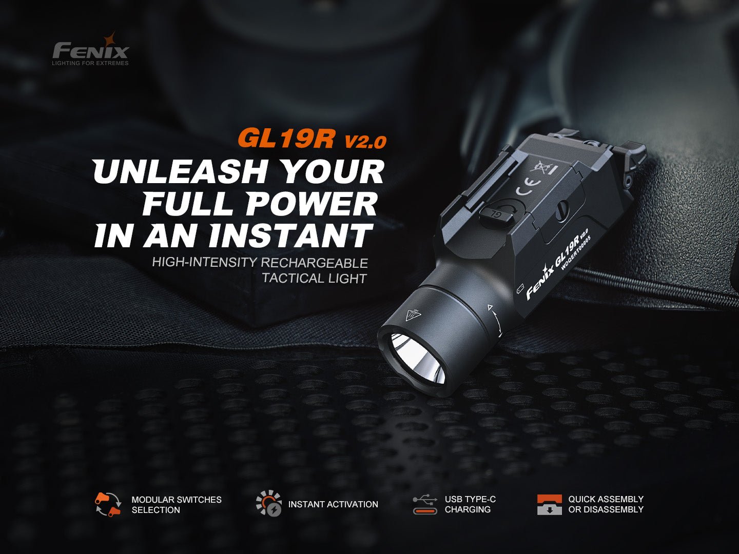 Fenix GL19R V2 Modular Switch Mounted Light - Energize Trek