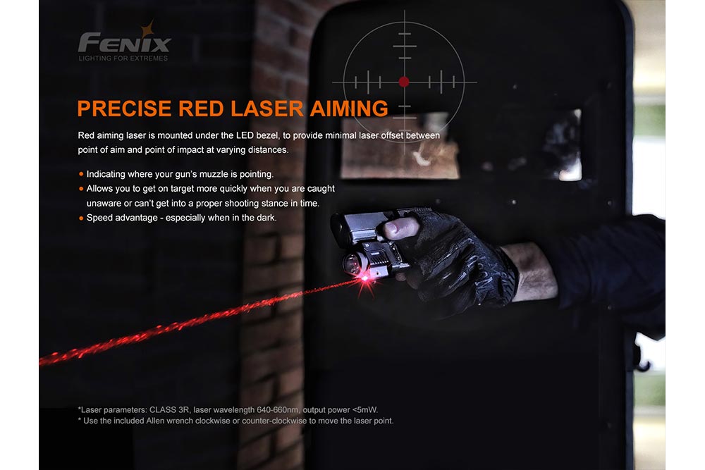 Fenix GL22 Tactical LED Light with Red Laser - Energize Trek