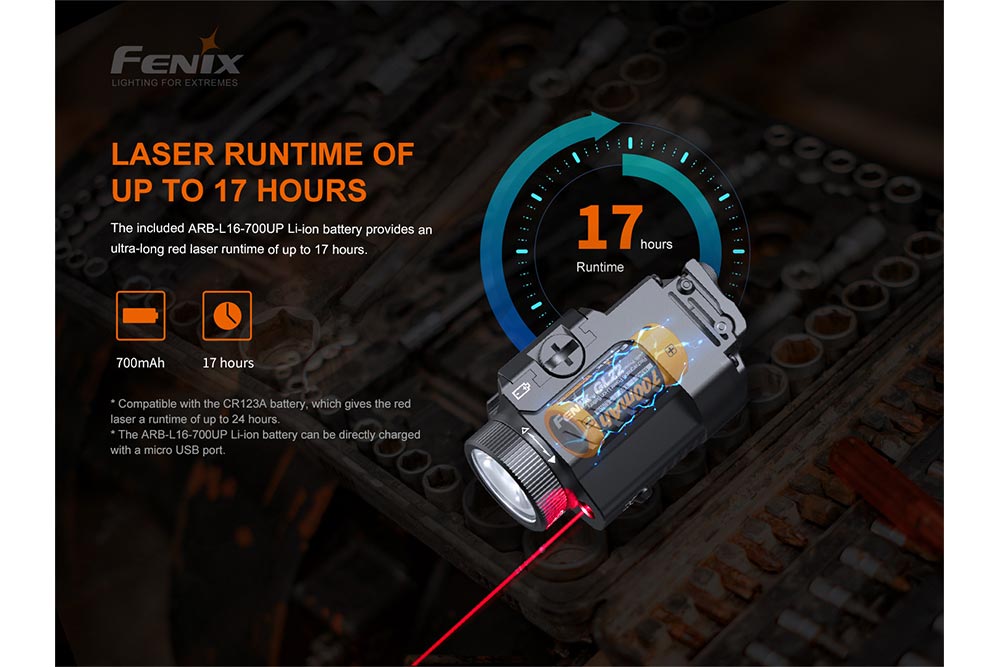 Fenix GL22 Tactical LED Light with Red Laser - Energize Trek