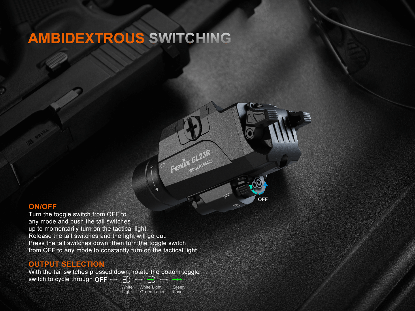Fenix GL23R Green Laser Tactical Light - Energize Trek