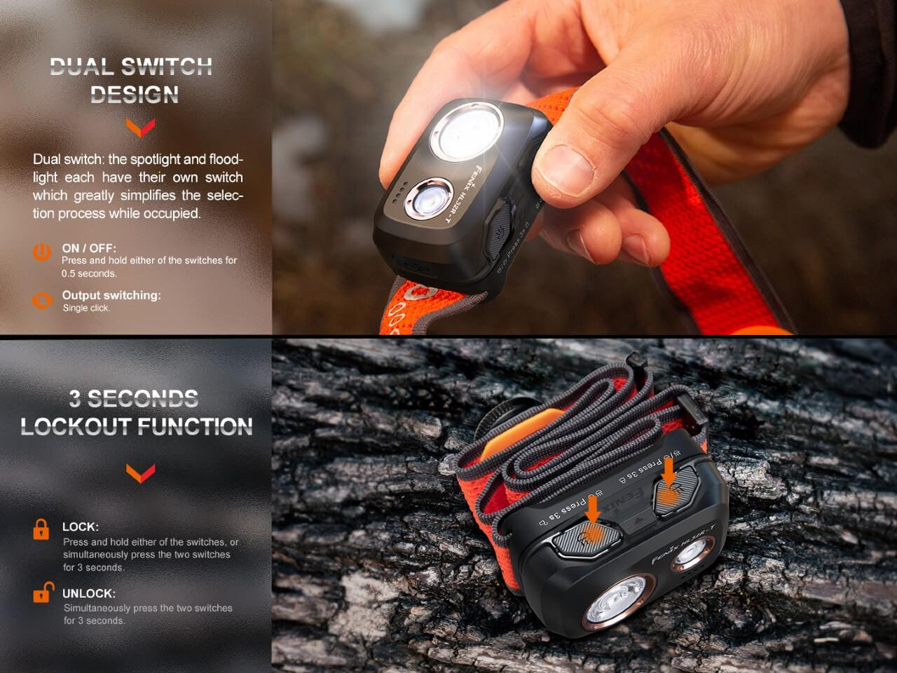 Fenix HL32R-T Trail Running LED Headlamp - 800 Lumens - Energize Trek