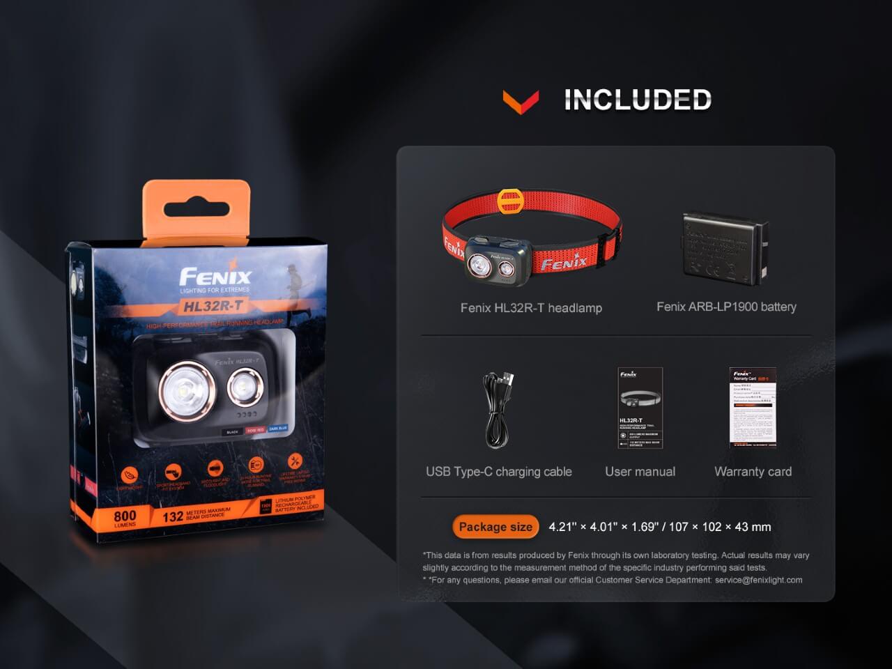 Fenix HL32R-T Trail Running LED Headlamp - 800 Lumens - Energize Trek
