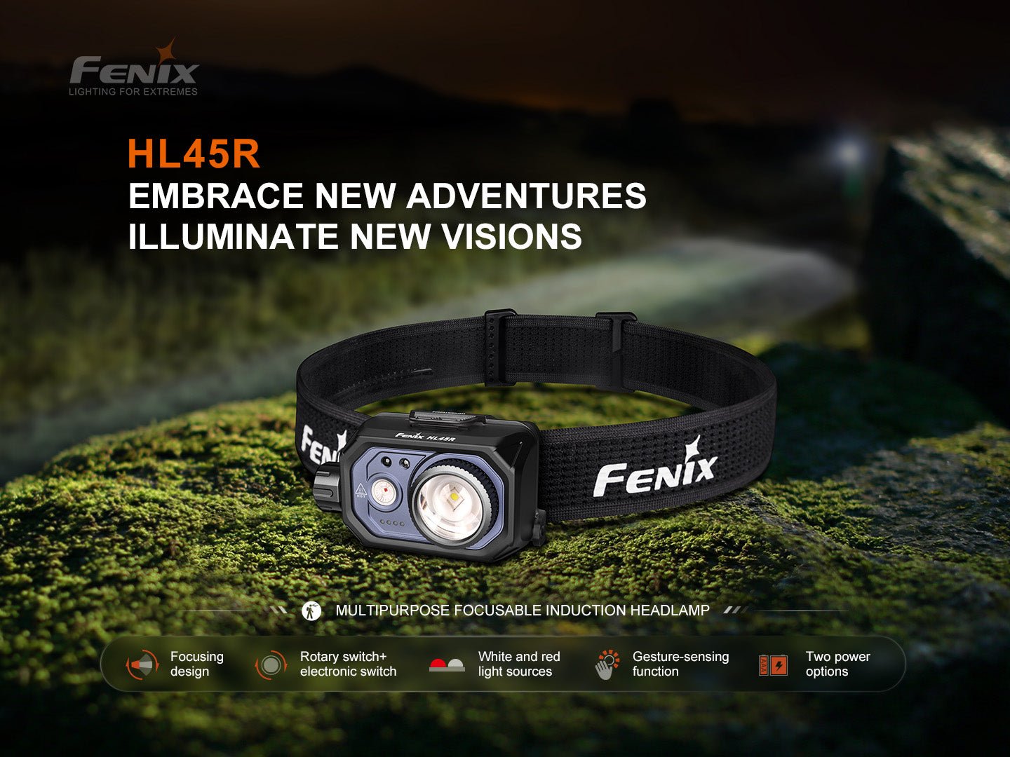 Fenix HL45R Rechargeable Focusing Gesture-Sensing Headlamp - Energize Trek