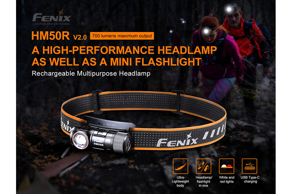 Fenix HM50R V2.0 LED Headlamp - 700 Lumens - Energize Trek