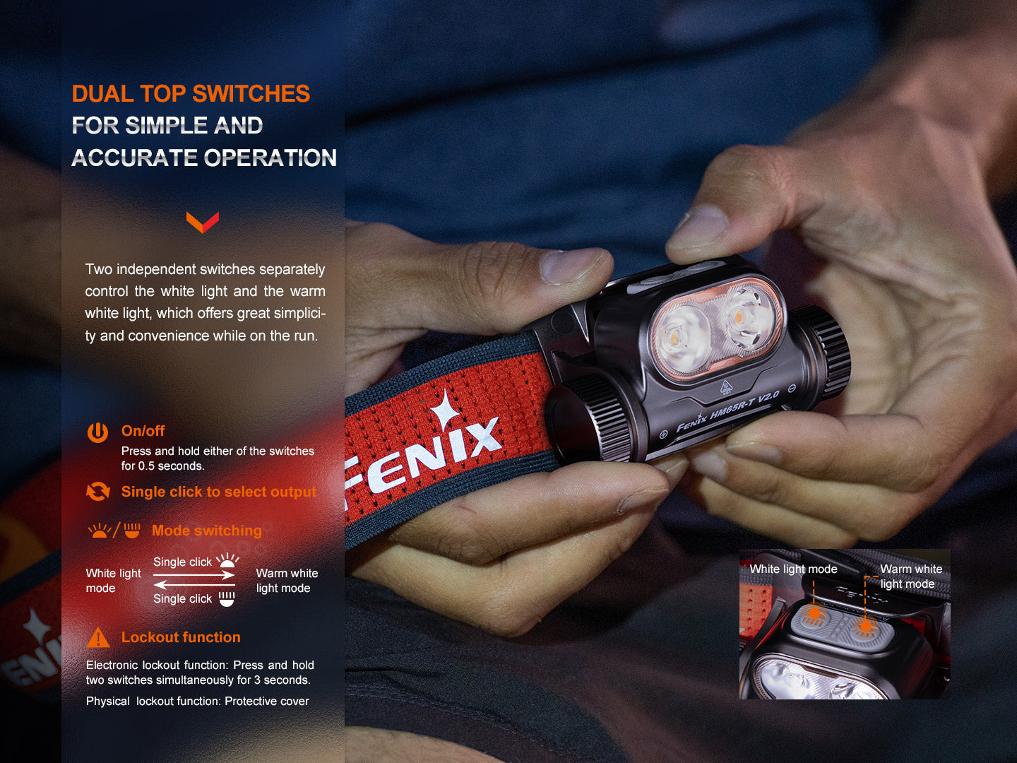 Fenix HM65R-T V2 Rechargeable Lightweight Trail Running Headlamp - Energize Trek