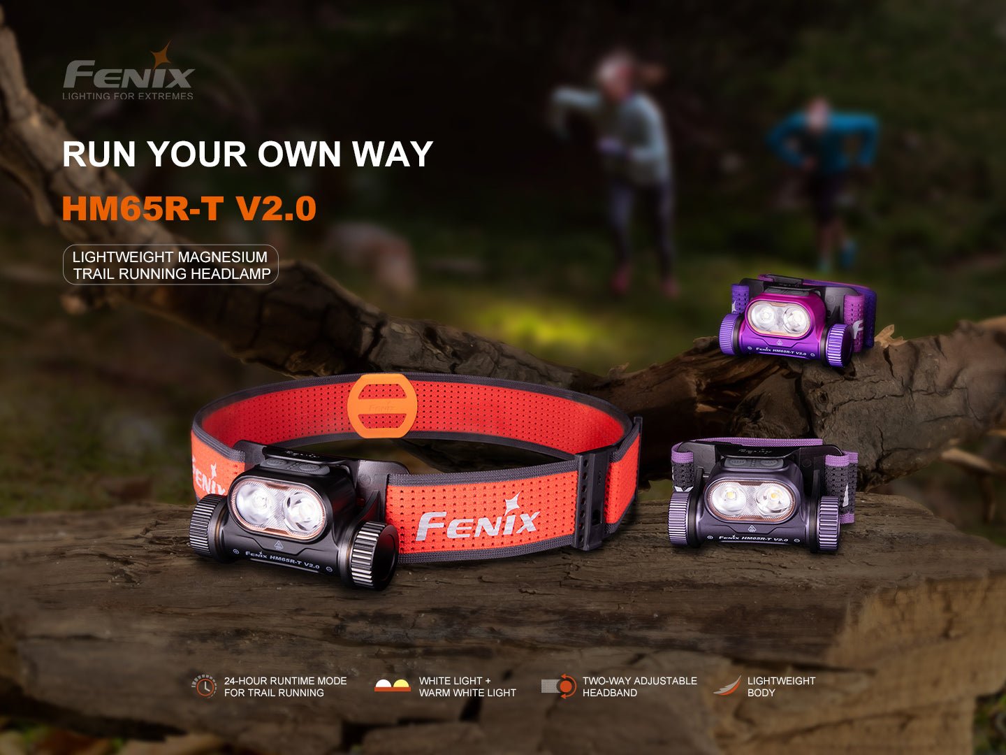 Fenix HM65R-T V2 Rechargeable Lightweight Trail Running Headlamp - Energize Trek