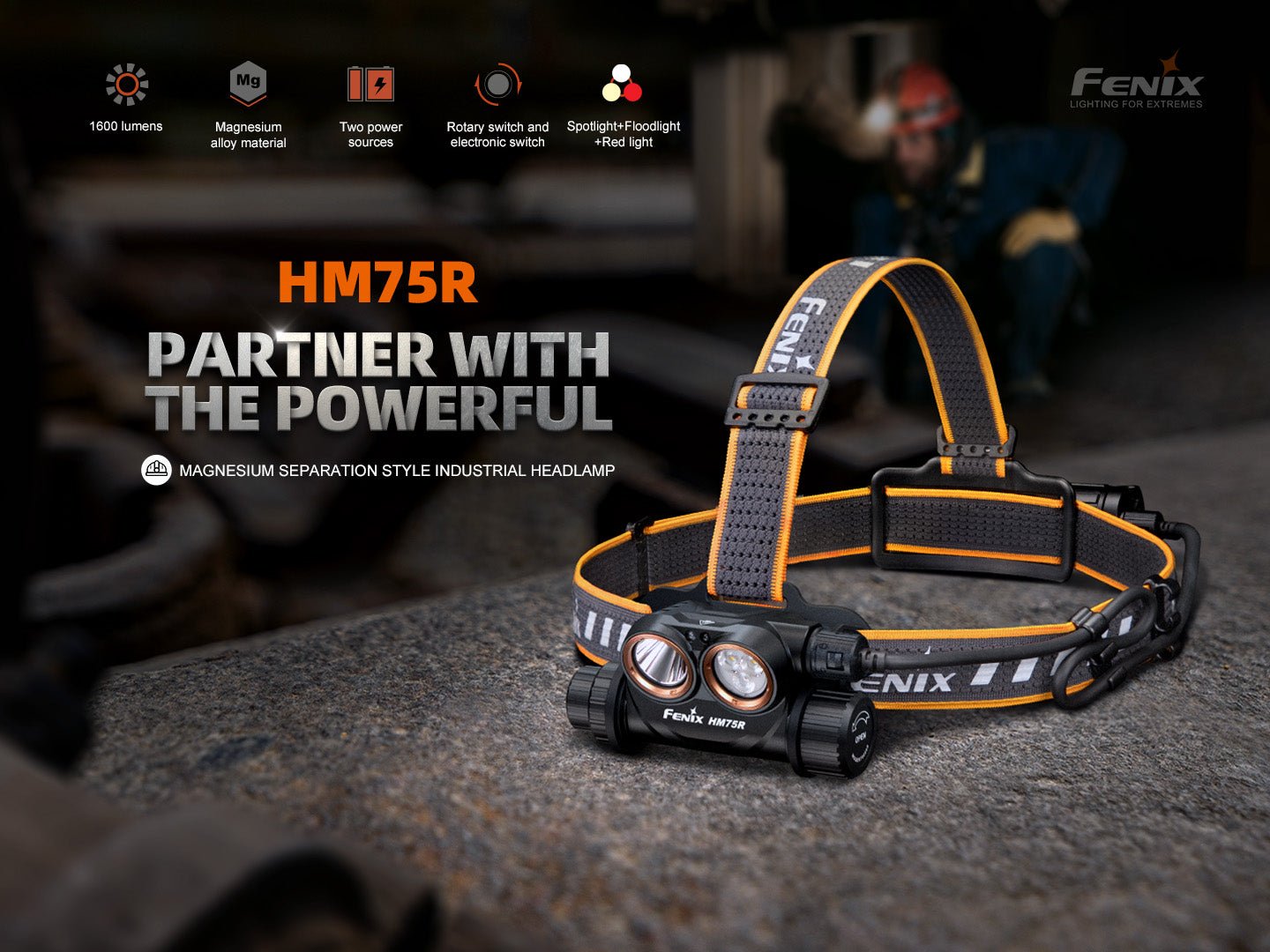 Fenix HM75R Rechargeable Industrial Headlamp - 1600 Lumens - Energize Trek