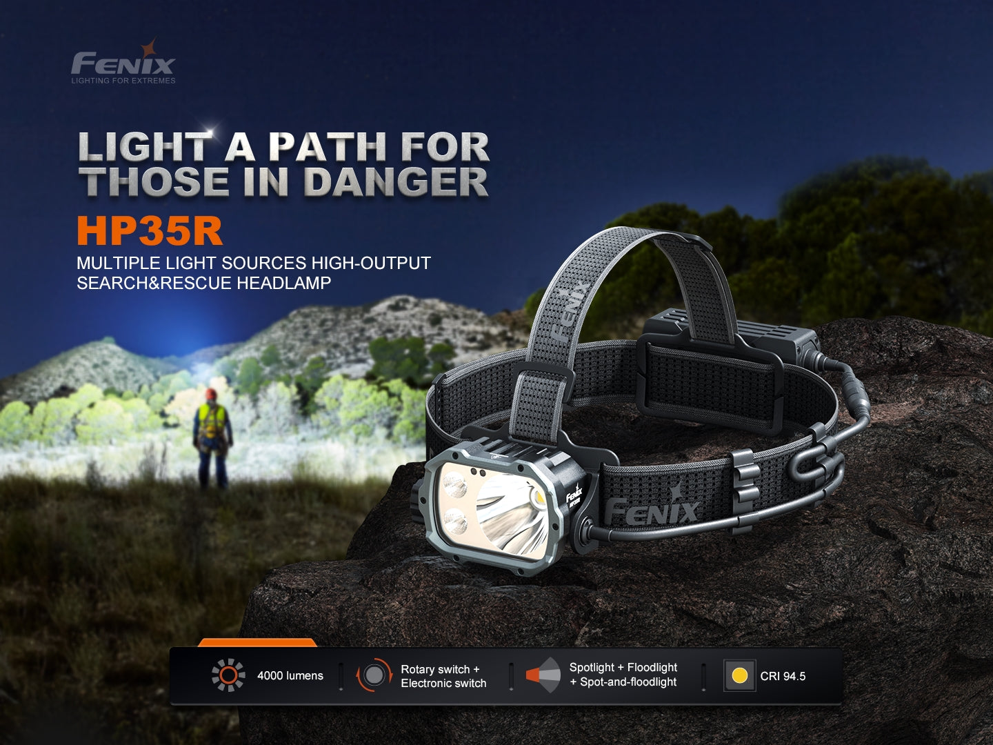 Fenix HP35R Search and Rescue Headlamp - Energize Trek