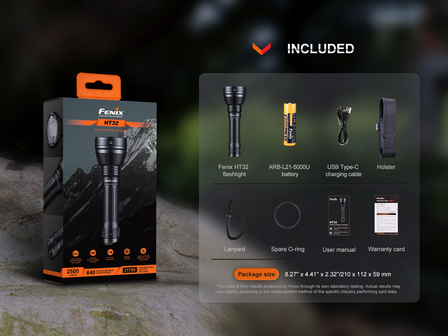 Fenix HT32 Hunting Flashlight with Red & Green Output - Energize Trek