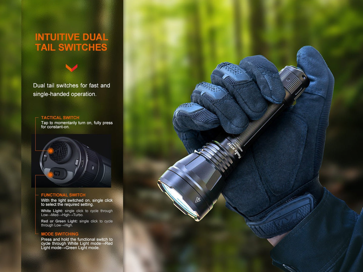 Fenix HT32 Hunting Flashlight with Red & Green Output - Energize Trek