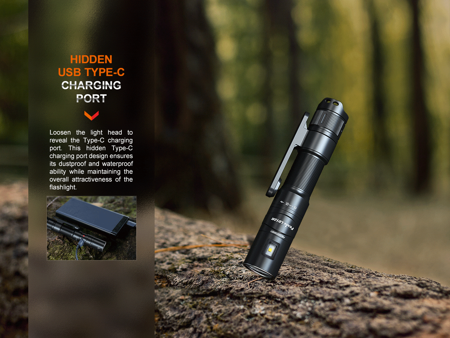 Fenix LD12R Dual Light Flashlight - 600 Lumens - Energize Trek