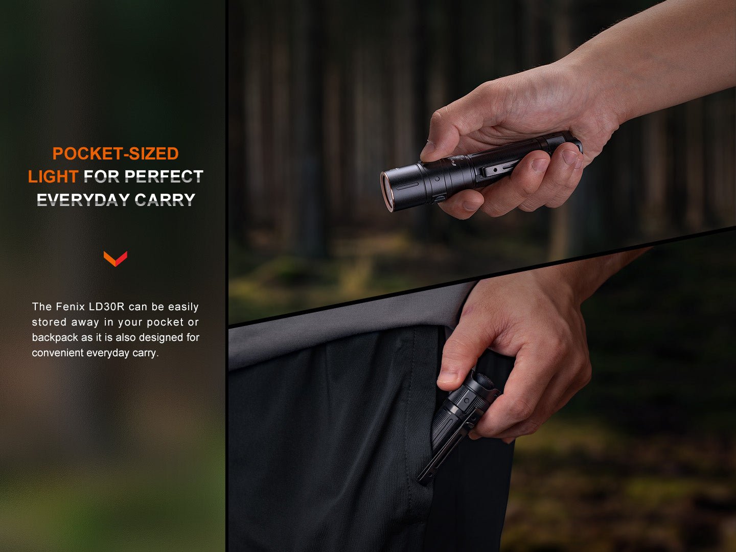 Fenix LD30R High-Performance Lightweight Flashlight - Energize Trek