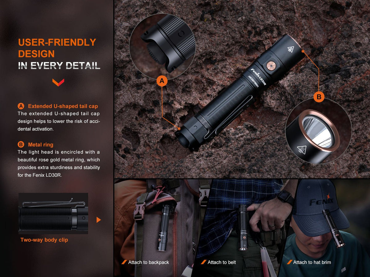 Fenix LD30R High-Performance Lightweight Flashlight - Energize Trek