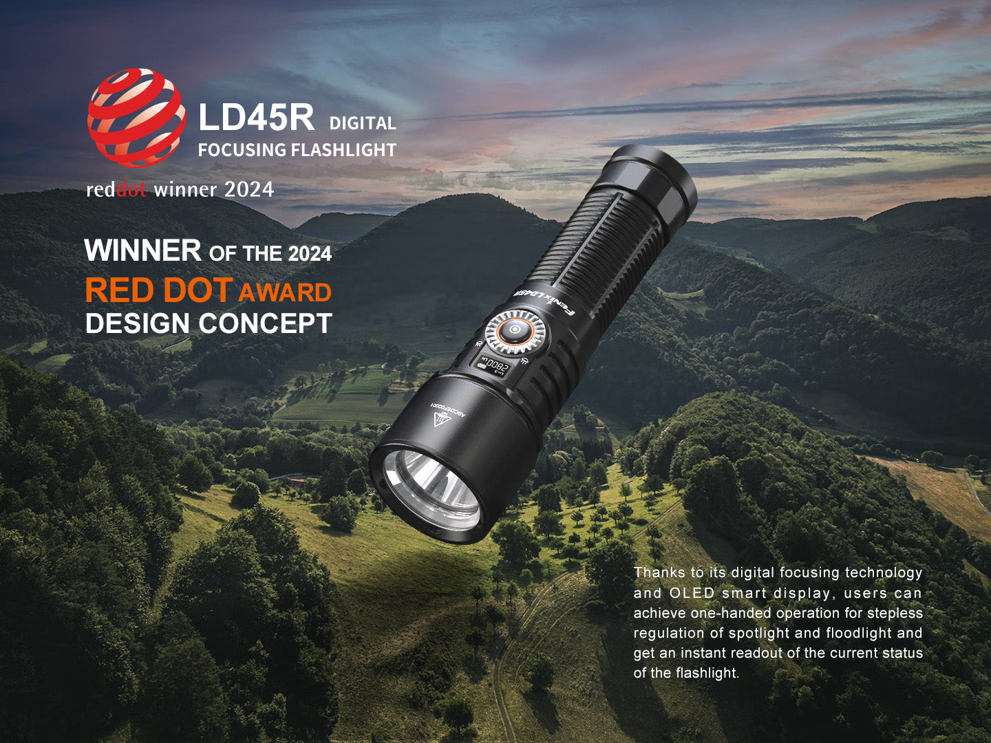 Fenix LD45R Digital Focus Rechargeable LED Flashlight - Energize Trek