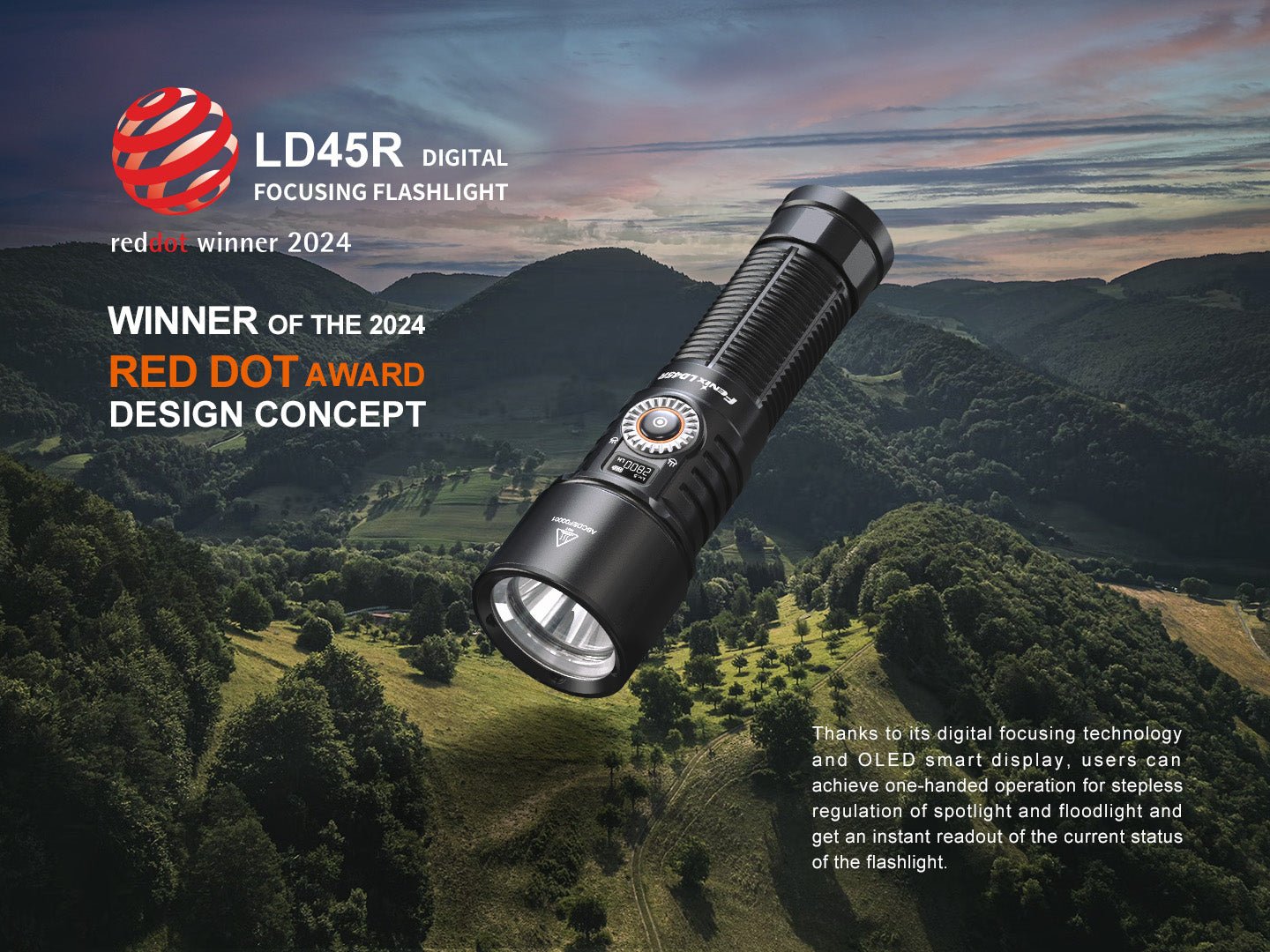 Fenix LD45R Digital Focus Rechargeable LED Flashlight - Energize Trek