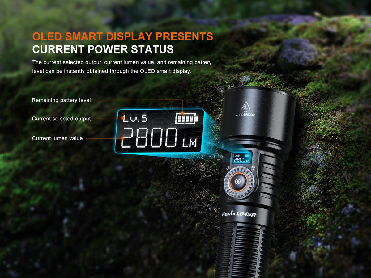 Fenix LD45R Digital Focus Rechargeable LED Flashlight - Energize Trek