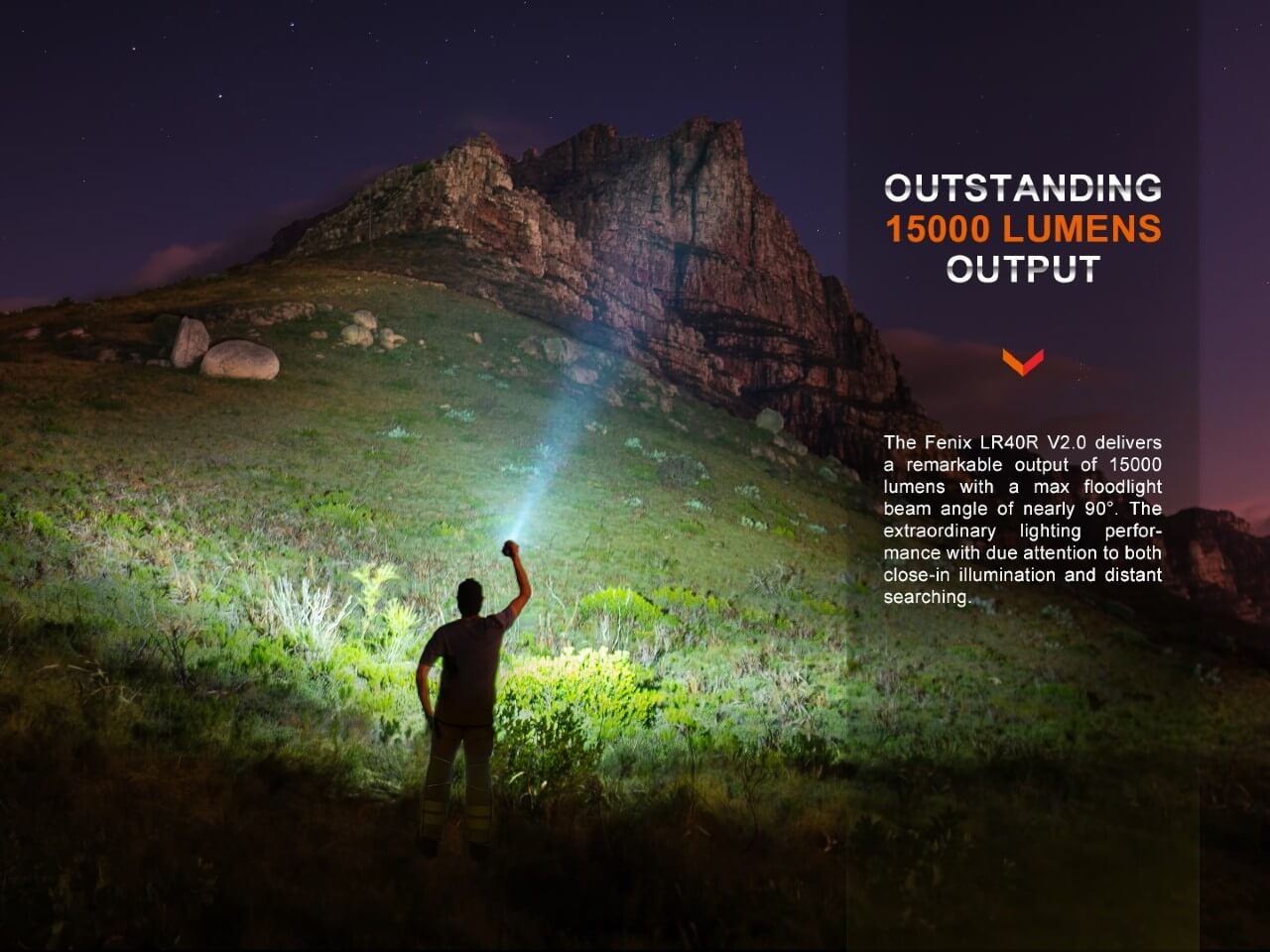 Fenix LR40R V2.0 Rechargeable LED Searchlight - Energize Trek