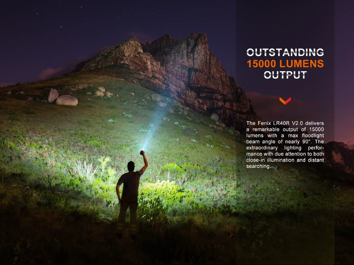 Fenix LR40R V2.0 Rechargeable LED Searchlight - Energize Trek