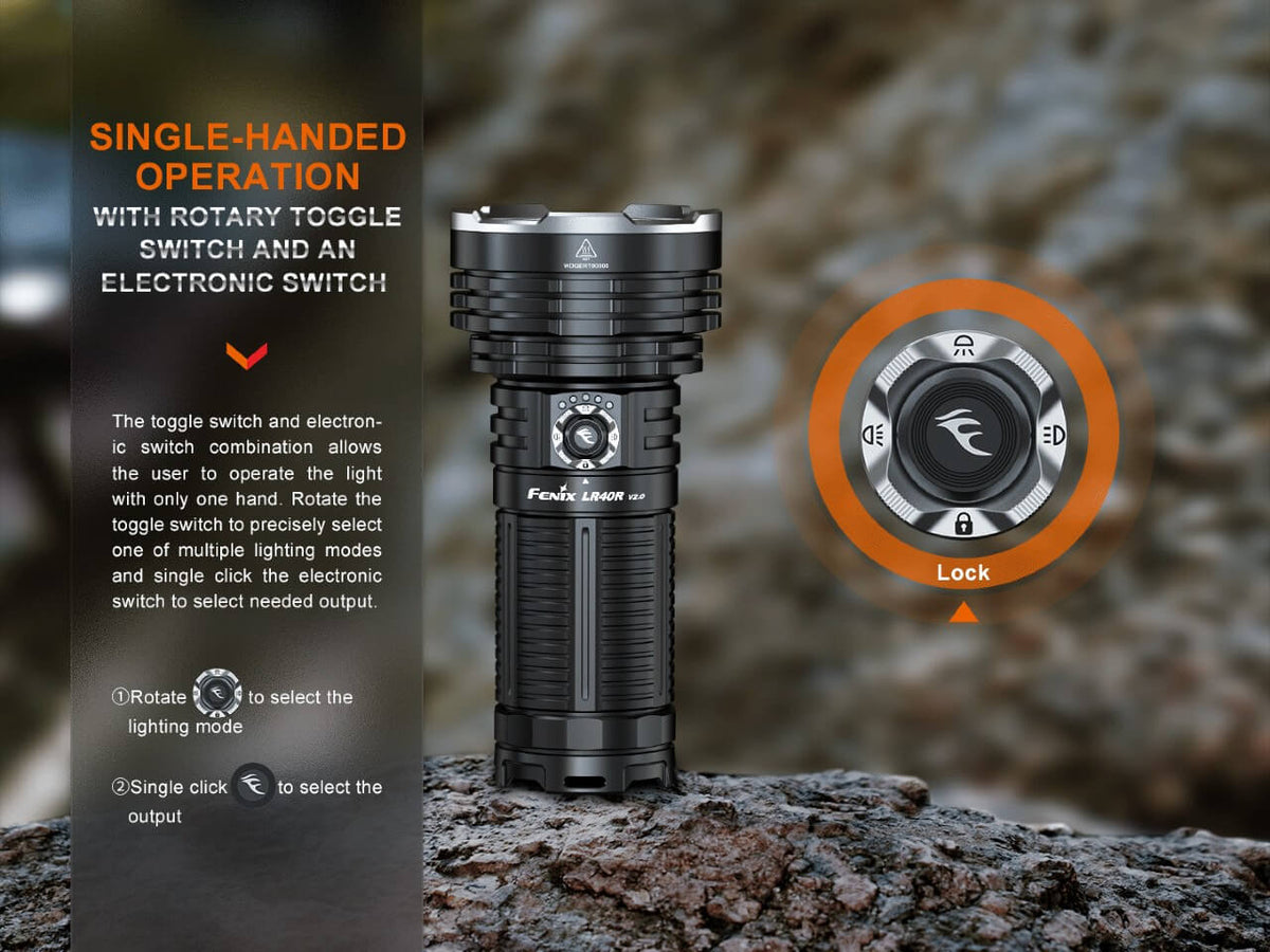 Fenix LR40R V2.0 Rechargeable LED Searchlight - Energize Trek
