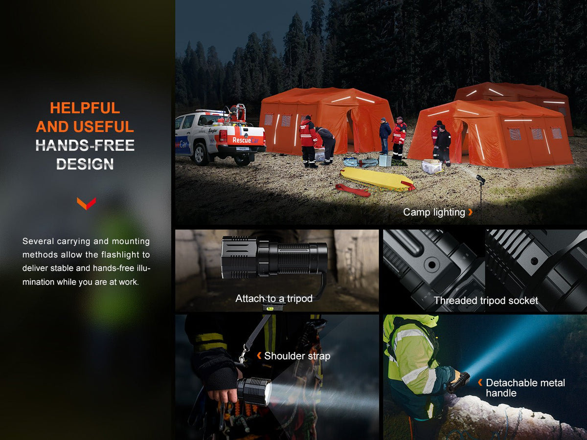 Fenix LR60R Rotary Switch Rechargeable Searchlight - 21000 Lumens - Energize Trek