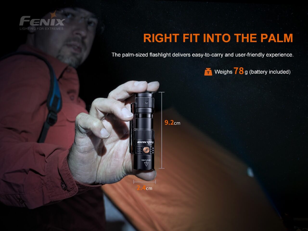Fenix PD25R Rechargeable LED Flashlight - Energize Trek