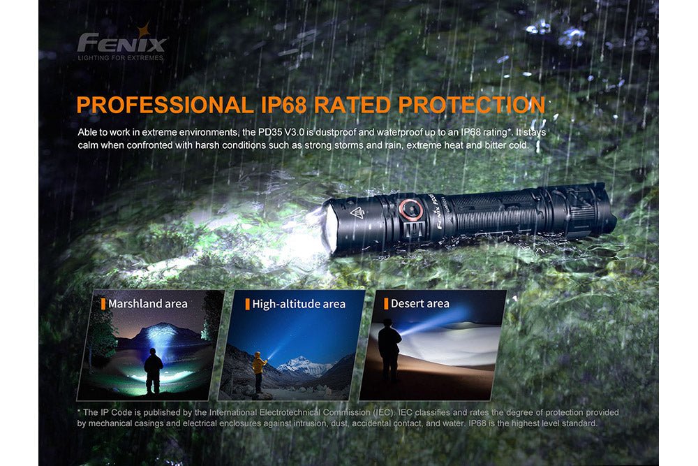 Fenix PD35 V3.0 Everyday Carry Flashlight - 1700 Lumens - Energize Trek