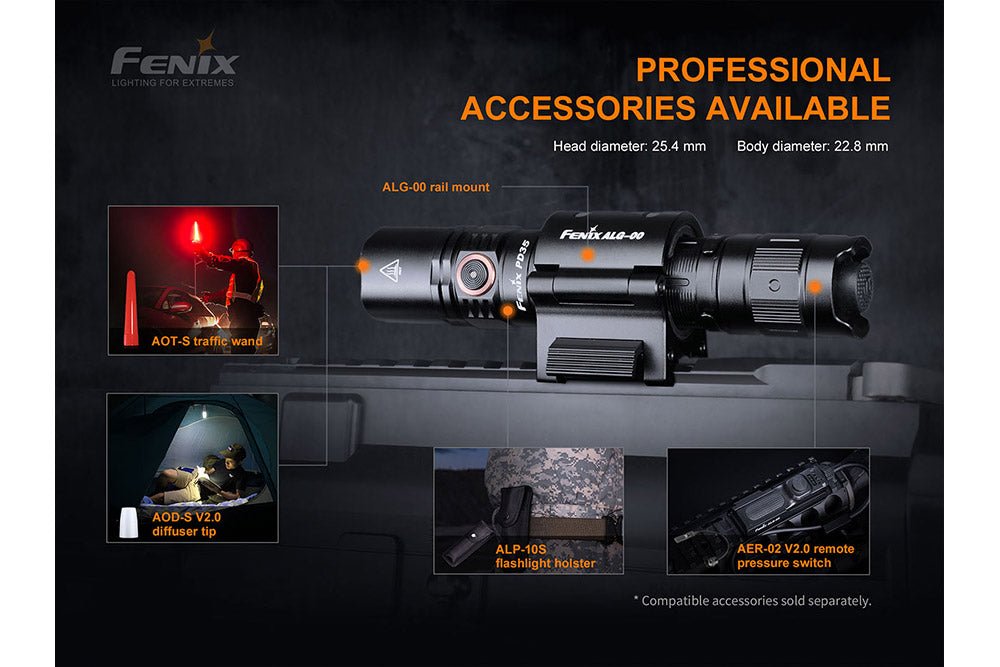 Fenix PD35 V3.0 Everyday Carry Flashlight - 1700 Lumens - Energize Trek