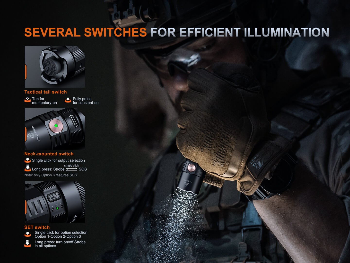 Fenix PD35R ACE Multi-mode Tactical Flashlight - Energize Trek