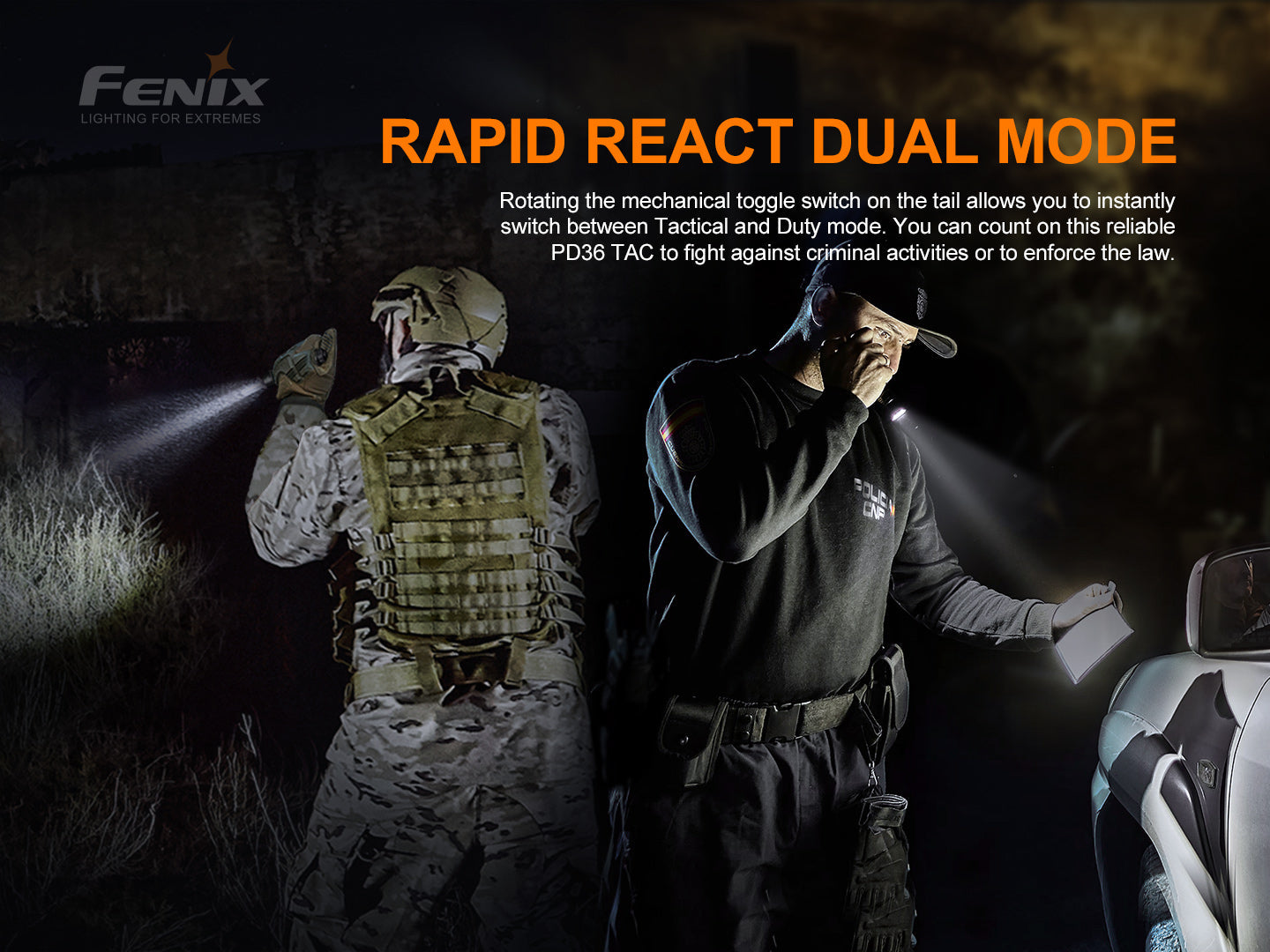 Fenix PD36 TAC Tactical Flashlight - 3000 Lumens - Energize Trek