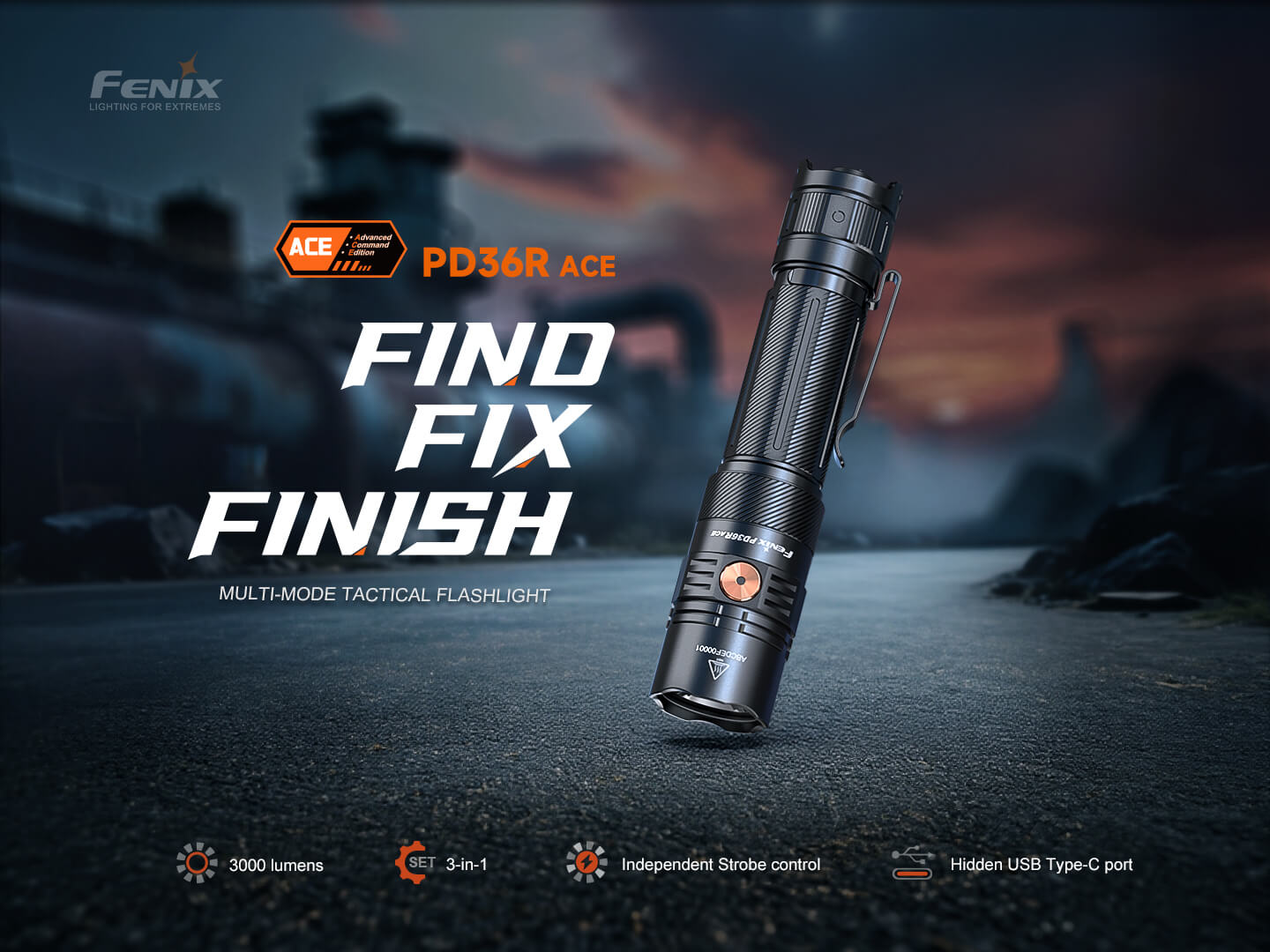 Fenix PD36R ACE Customizable Multi-Mode Flashlight - Energize Trek