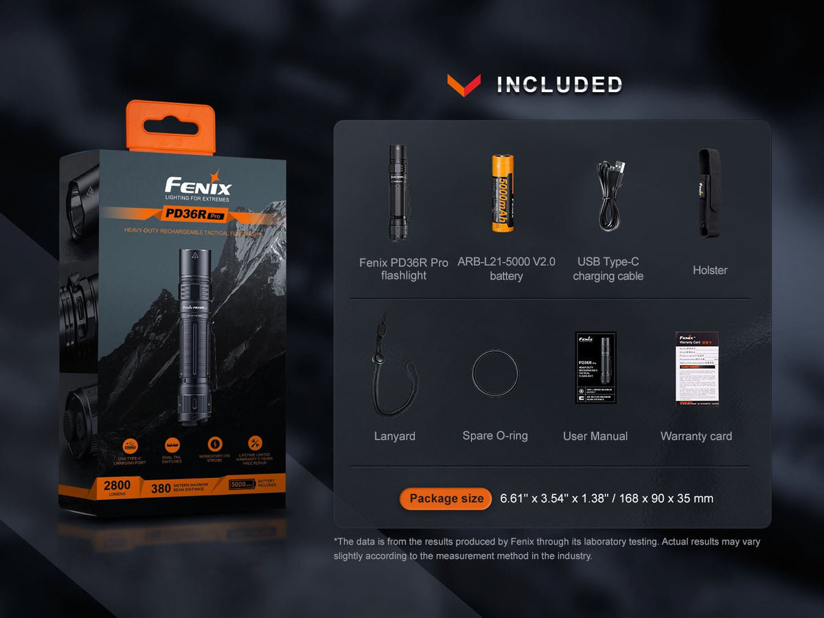Fenix PD36R Pro 2800 Lumen Flashlight - Energize Trek