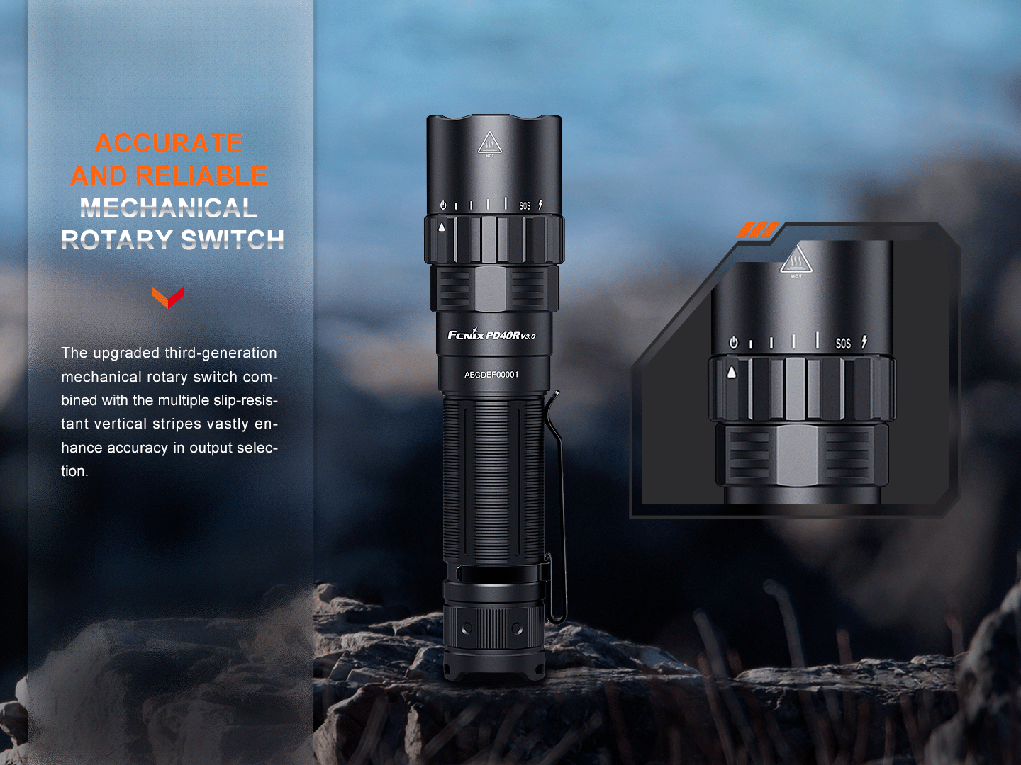 Fenix PD40R V3 Rechargeable Flashlight - Energize Trek