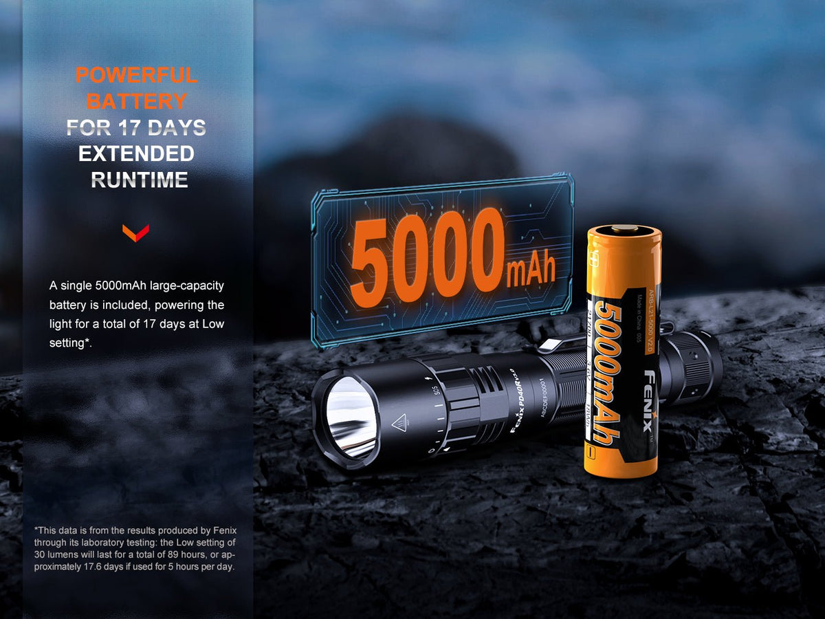 Fenix PD40R V3 Rechargeable Flashlight - Energize Trek