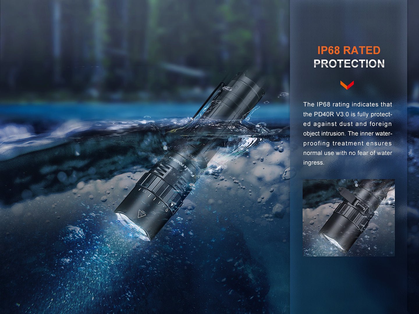 Fenix PD40R V3 Rechargeable Flashlight - Energize Trek