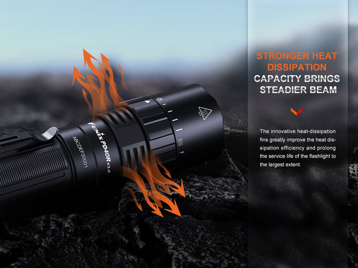 Fenix PD40R V3 Rechargeable Flashlight - Energize Trek