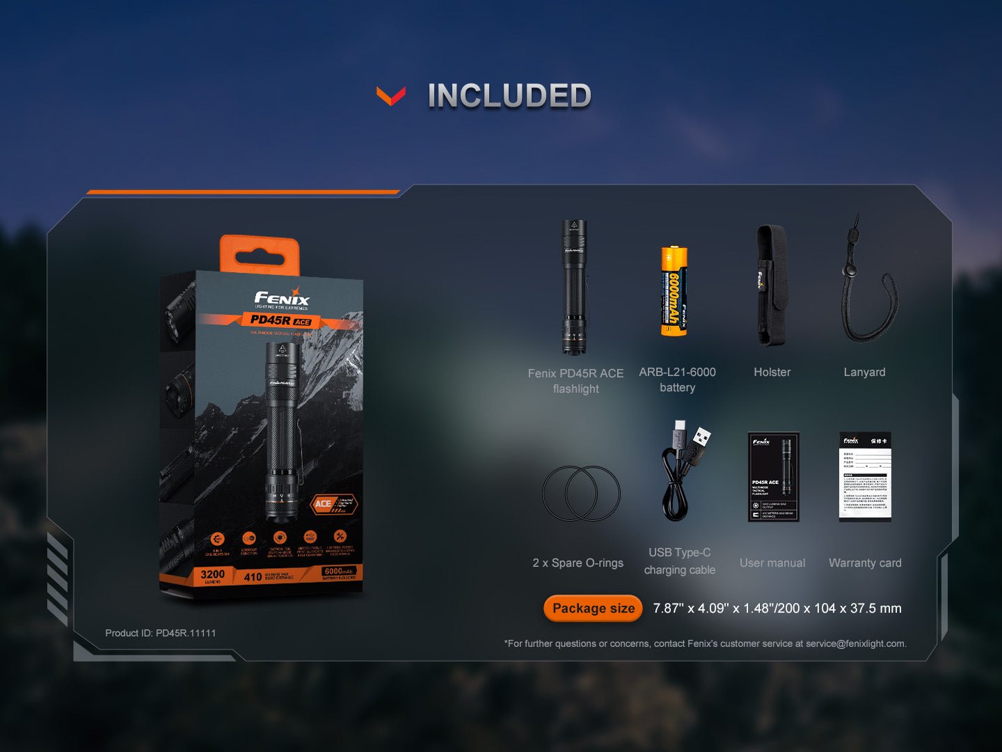 Fenix PD45R ACE Multi-Mode Tactical Flashlight - Energize Trek