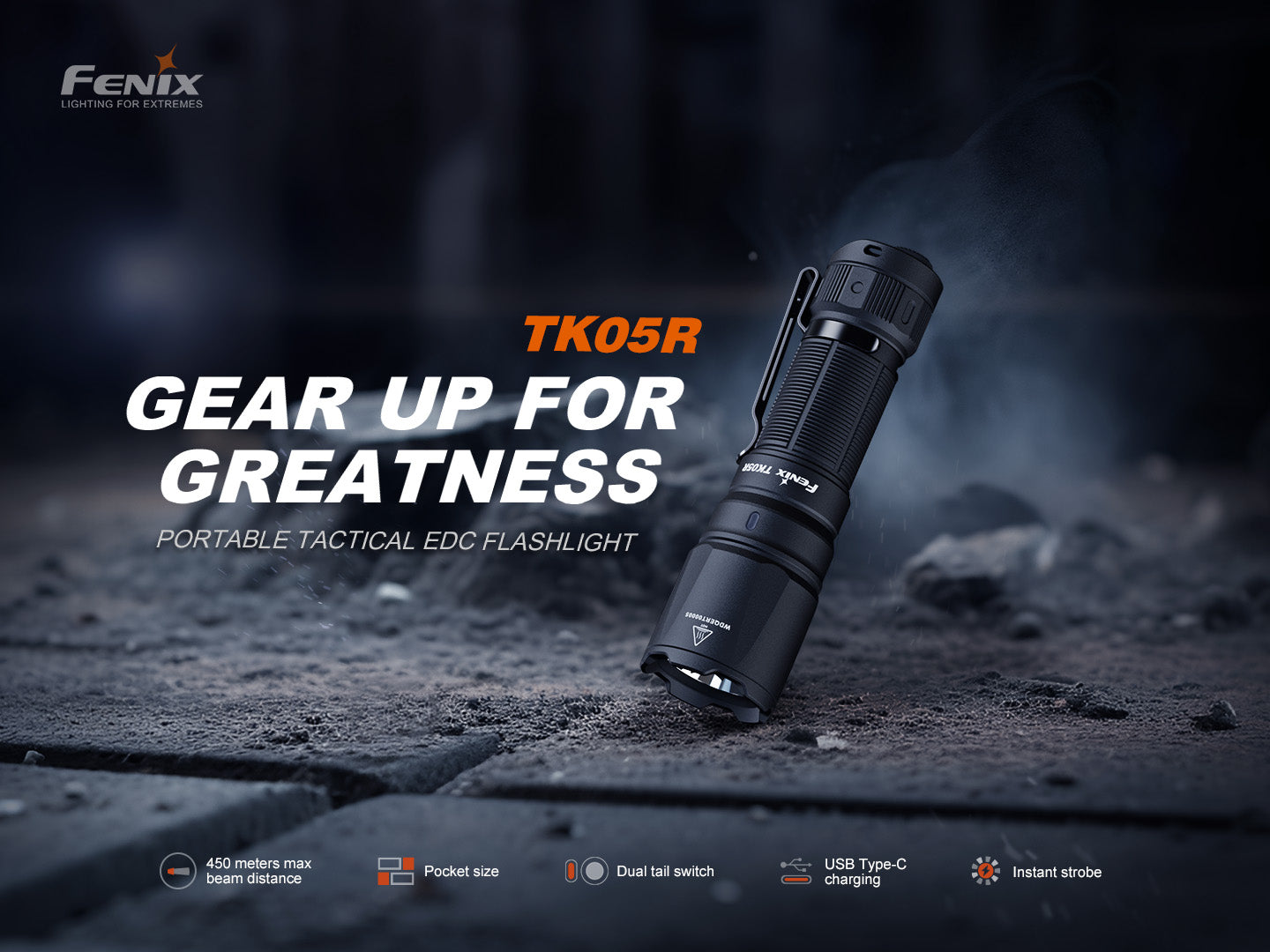 Fenix TK05R Compact Tactical EDC Flashlight - Energize Trek
